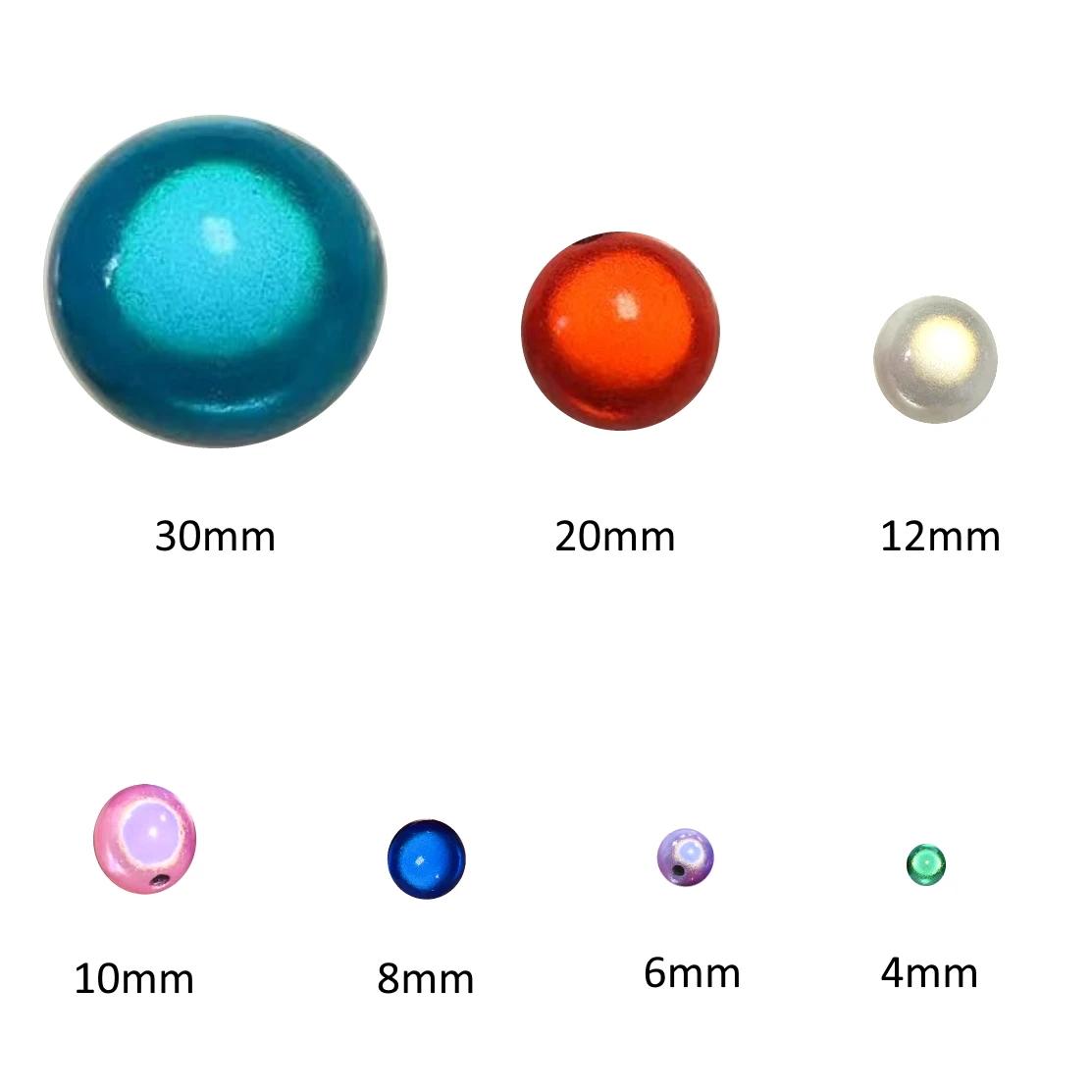 Perles réfléchissantes d'illusion 3D Miracle, 4-30mm, perles acryliques brodées pour la fabrication