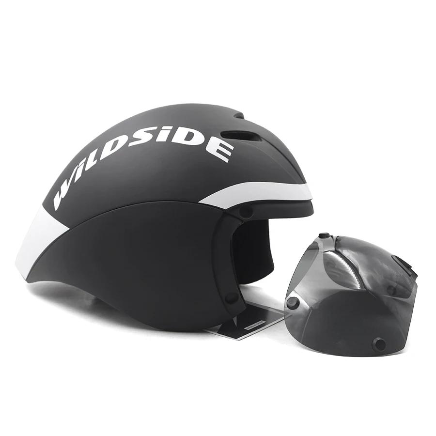 Casque de vélo TT pour homme, lunettes de lentille, TriDuvet LeicAero, casque de vélo de route, cour
