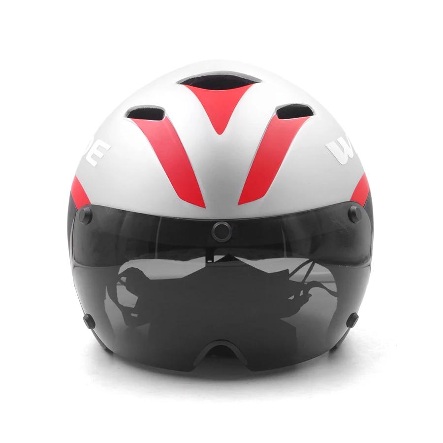 Casque de vélo TT pour homme, lunettes de lentille, TriDuvet LeicAero, casque de vélo de route, cour