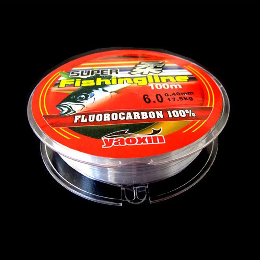 Ligne de pêche monofilament invisible en nylon à revêtement fluorocarbone, fil de 100m, pour pêcher