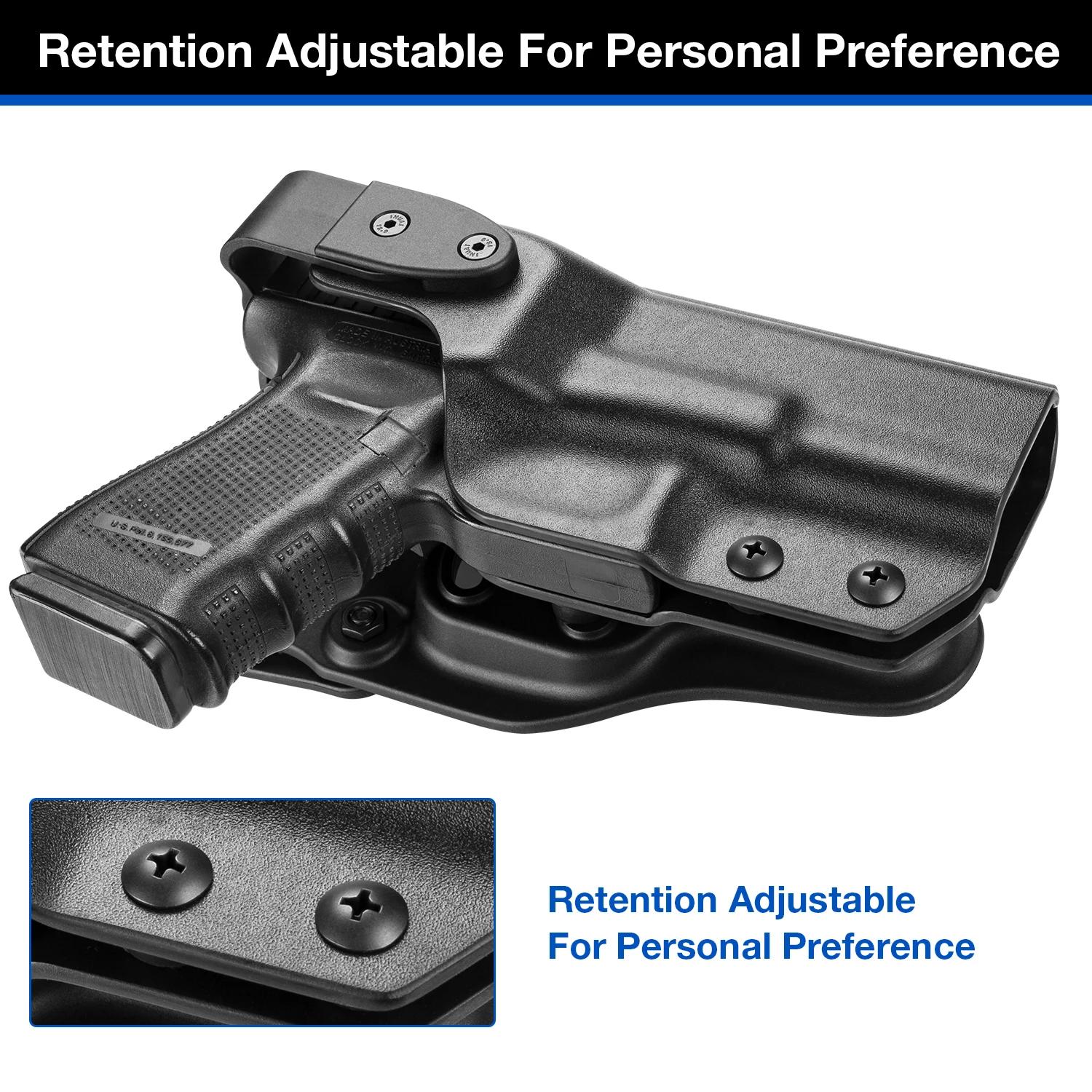 Étui pour pistolet et fleur Kydex OWB pour pistolet Glock 17 /19, avec rétention de libération du po