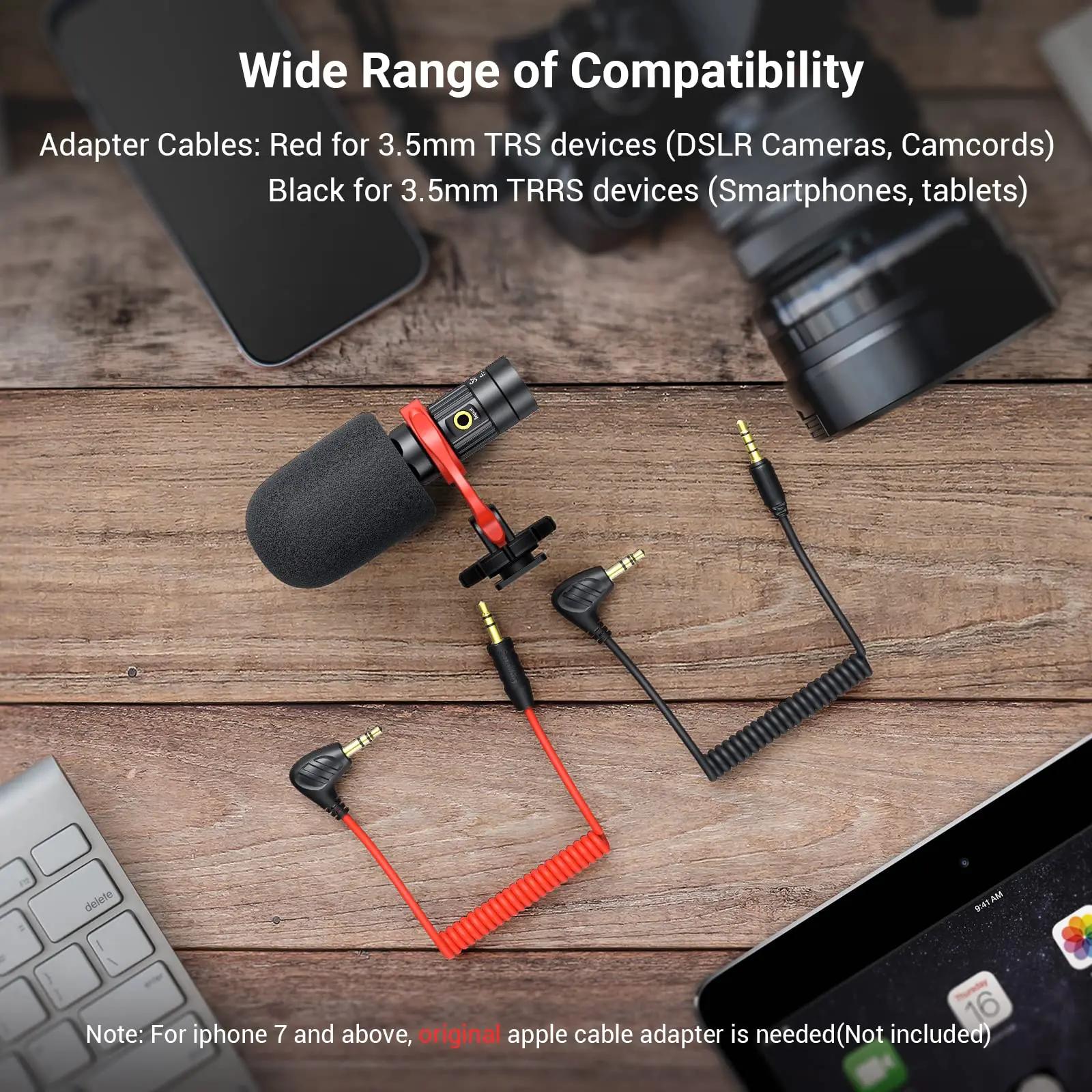 SmallRig S20 Microphone sur caméra avec Microphone vidéo à montage anti-choc micro stéréo pour appar