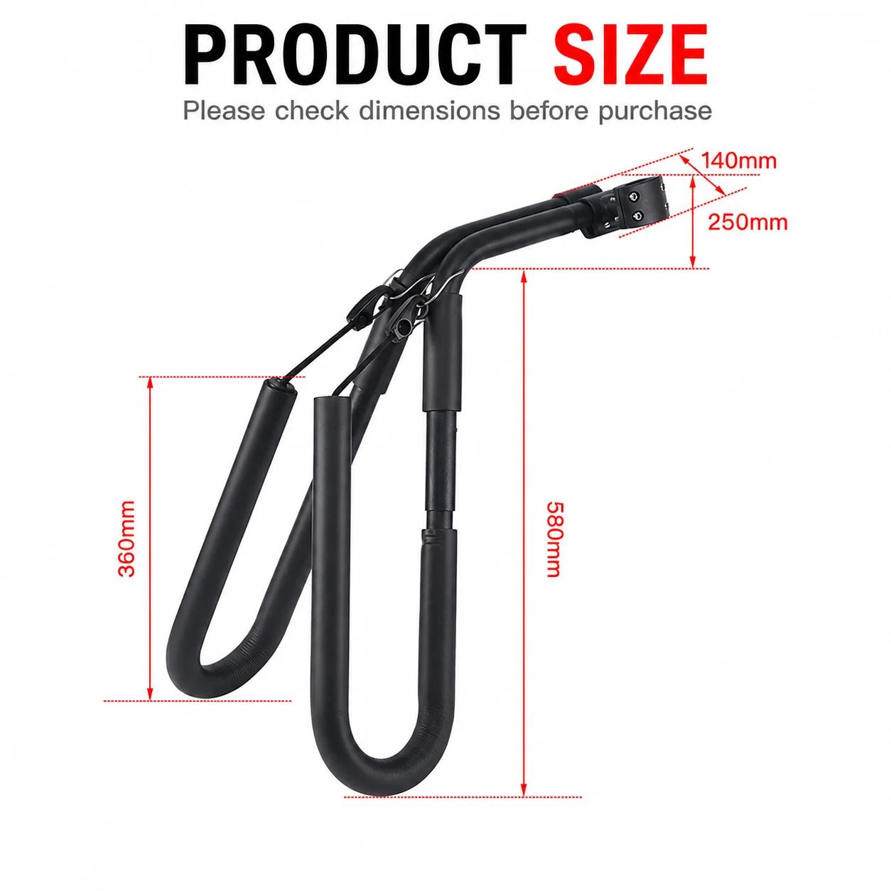 Support de transport pour vélo et kayak, support pliable et réglable avec bras rembourrés pour canoë, paddleboard, planche de surf et équipement de transport extérieur