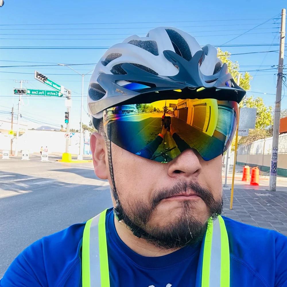 Casque de vélo lunettes de cyclisme visière accessoires route vtt Aero