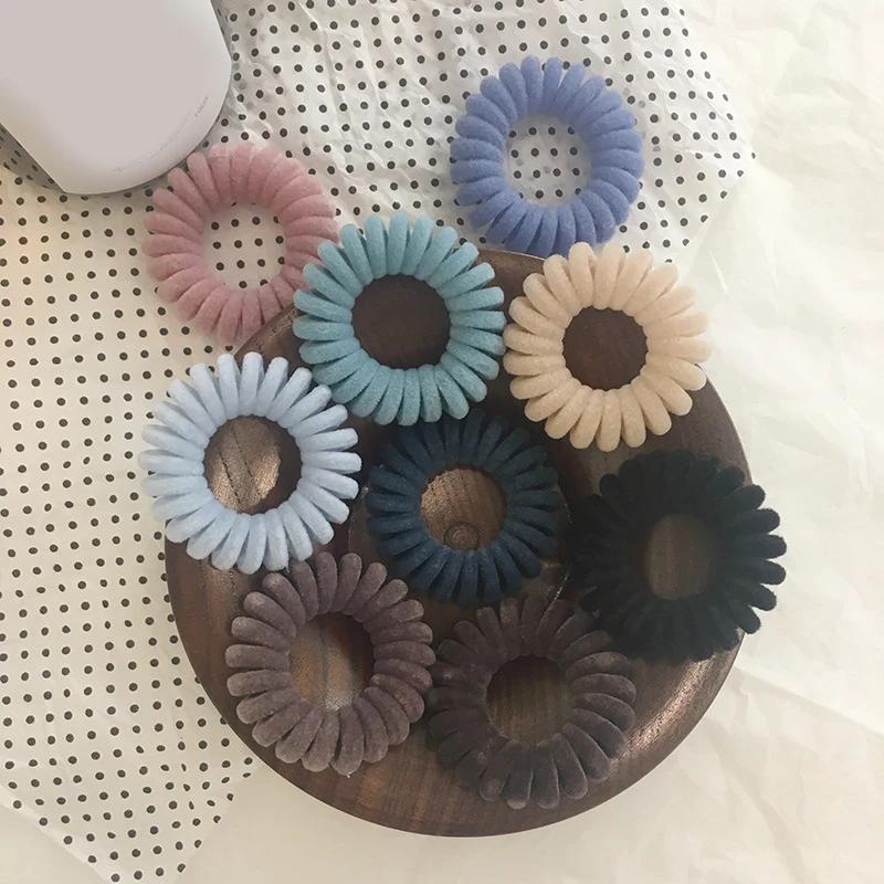 Bandes de cheveux élastiques en fil de téléphone tricoté pour filles et femmes