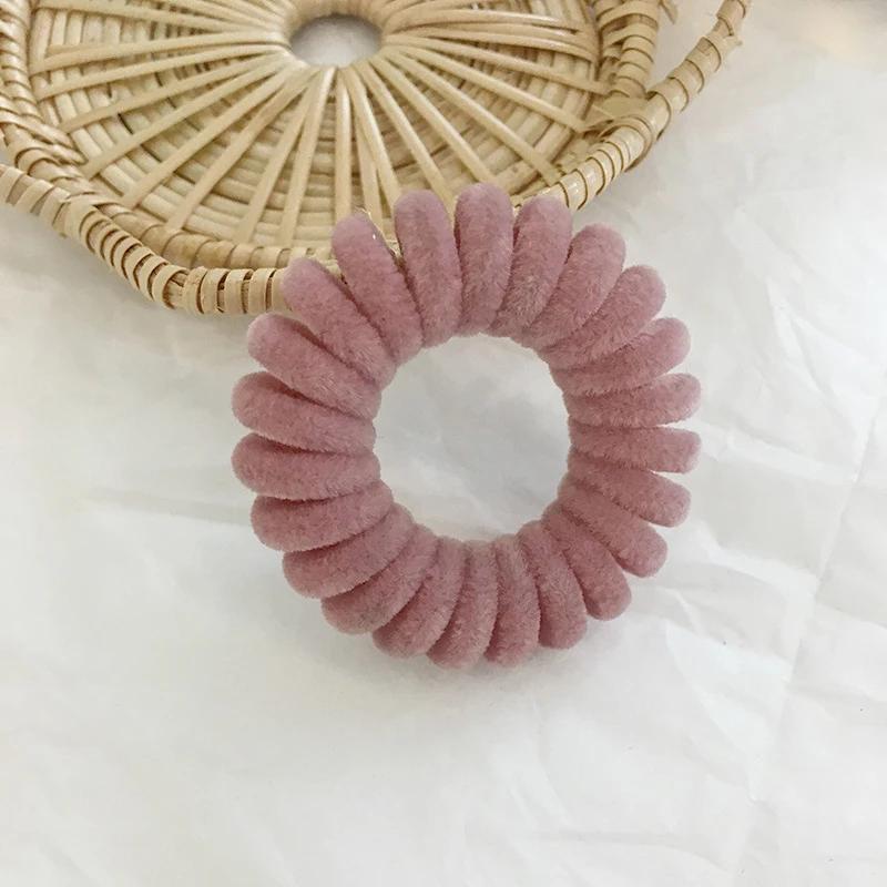 Bandes de cheveux élastiques en fil de téléphone tricoté pour filles et femmes