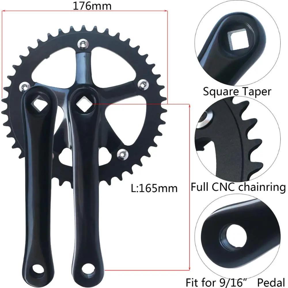 Pédalier vélo pliant JORing - Roue chaîne trou conique carré vitesse unique - Partenaires engrenage 130 BCD 165mm 44T