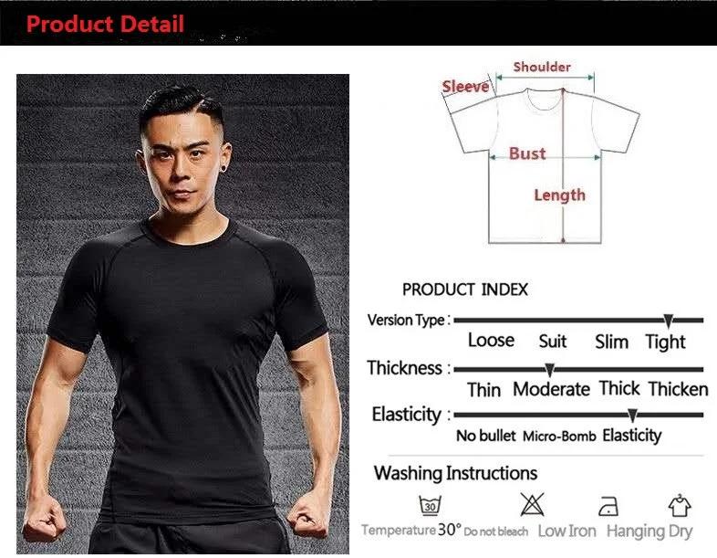 T-shirt de compression à manches courtes pour homme haut sport respirant musculation course d'été