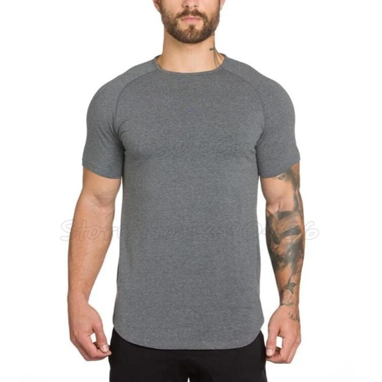 T-shirt à manches courtes pour homme, vêtement de marque, en coton, style hip hop, idéal pour la musculation