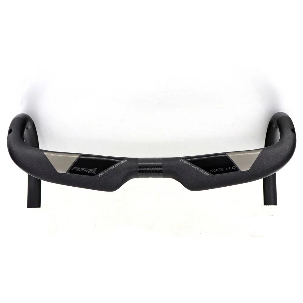 Guidon vélo fibre carbone KOCEVLO - Réduit résistance aérodynamique - Barre pliée renforcée routage intérieur 380-440mm