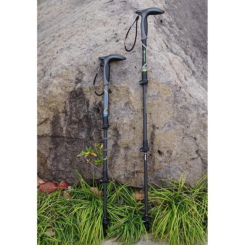 Canne marche courte poignée T télescopique 46-100cm carbone béquille escalade montagne