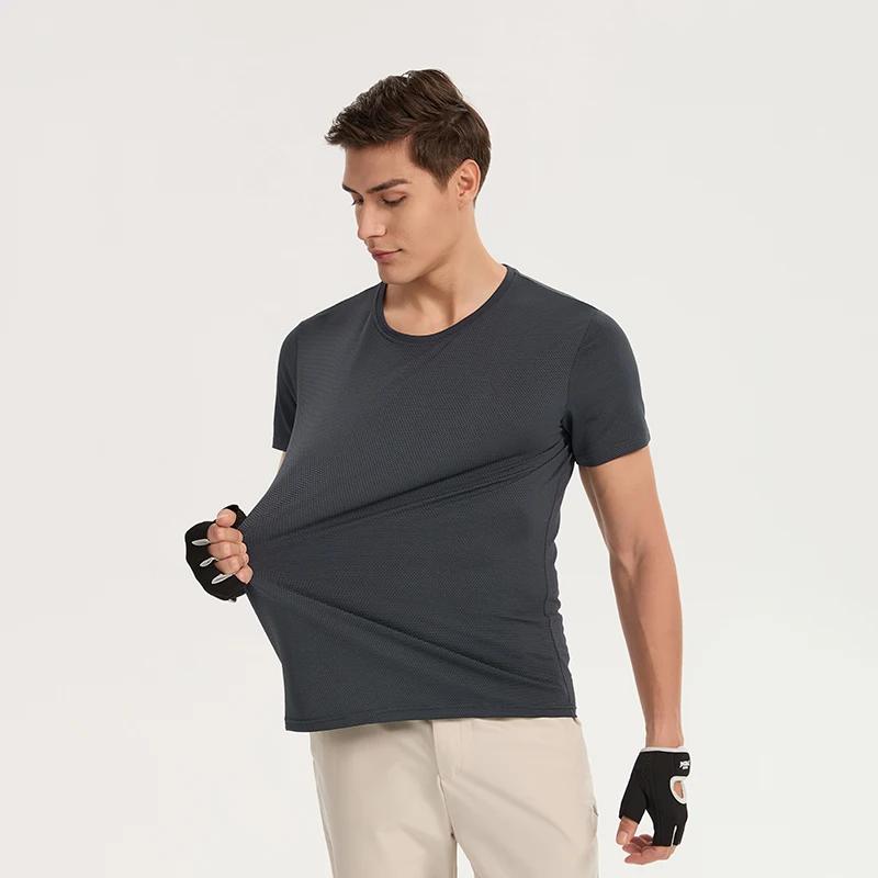 Mode d'été fitness style respirant décontracté hommes à manches courtes T-shirt en plein air course sport séchage rapide