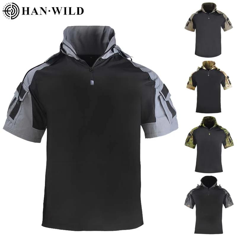 Chemise homme T-shirt tactique Safari chemises de Combat à capuche hommes vêtements chasse