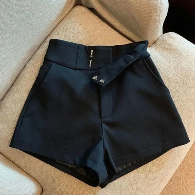 Femmes Shorts Mooyufon noir Shorts femmes Harajuku élégance taille haute Shorts une ligne mince décontracté fille chaude pantalon droit Sexy