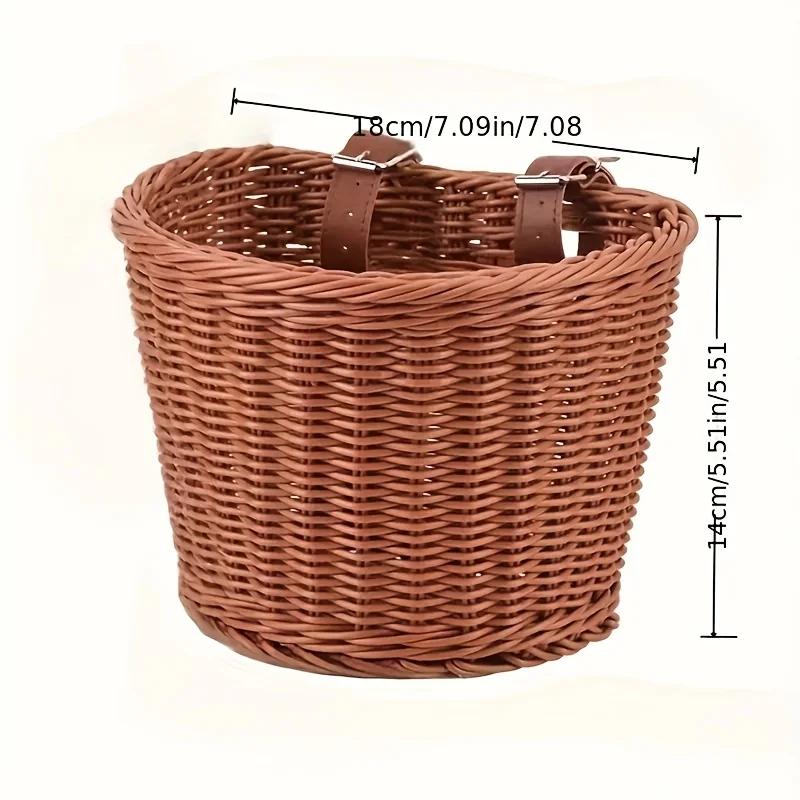 1 panier de vélo, panier de rangement de style tressé