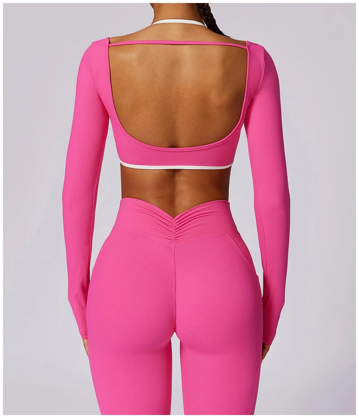 Ensemble gym 2 pièces femme dos nu : yoga
