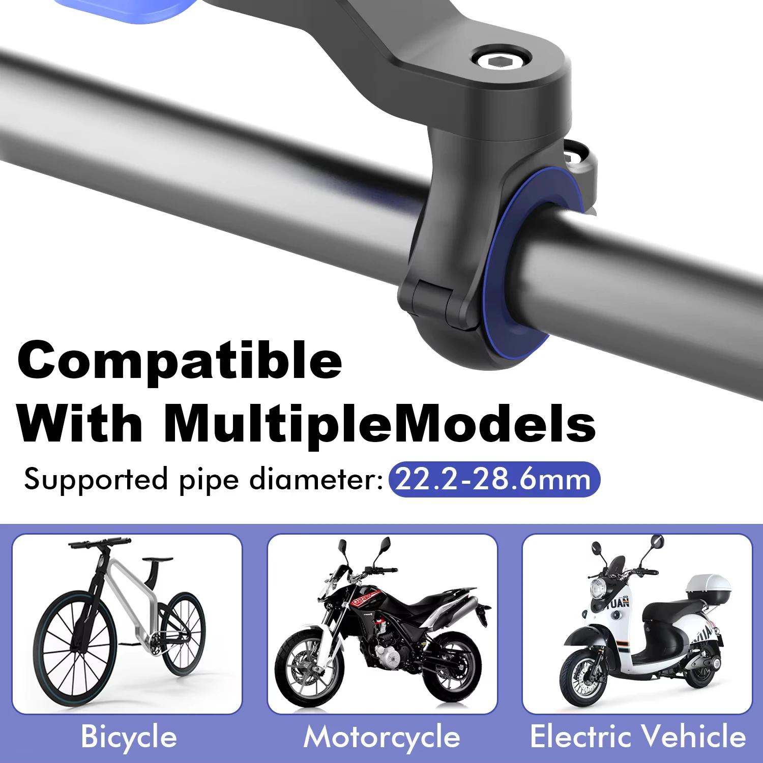 Support de téléphone pour vélo, support de téléphone pour moto, pince de fixation pour téléphone portable sur guidon, clip de téléphone pour vélo électrique et trottinette