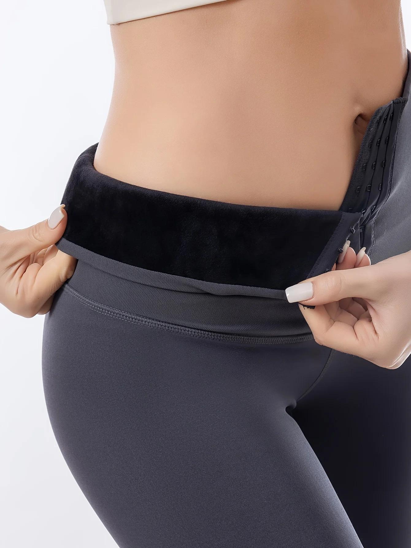 Leggings velours femme ceinture croisée - Taille haute ventre sans chute pour yoga automne hiver