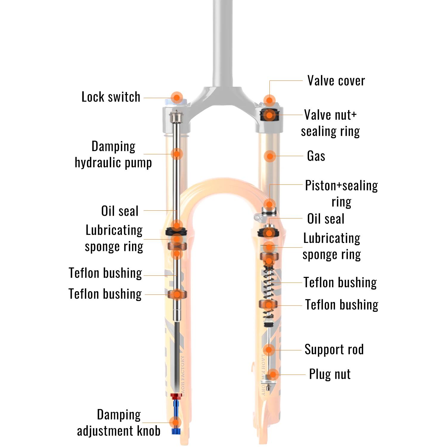 Fourche de Suspension de vélo 26/27