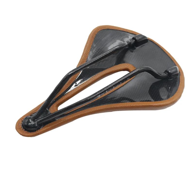 Selle de vélo selle en carbone vtt/route 143/155MM coussins en carbone en cuir Super léger Rails en carbone siège de vélo pièces de siège de vélo