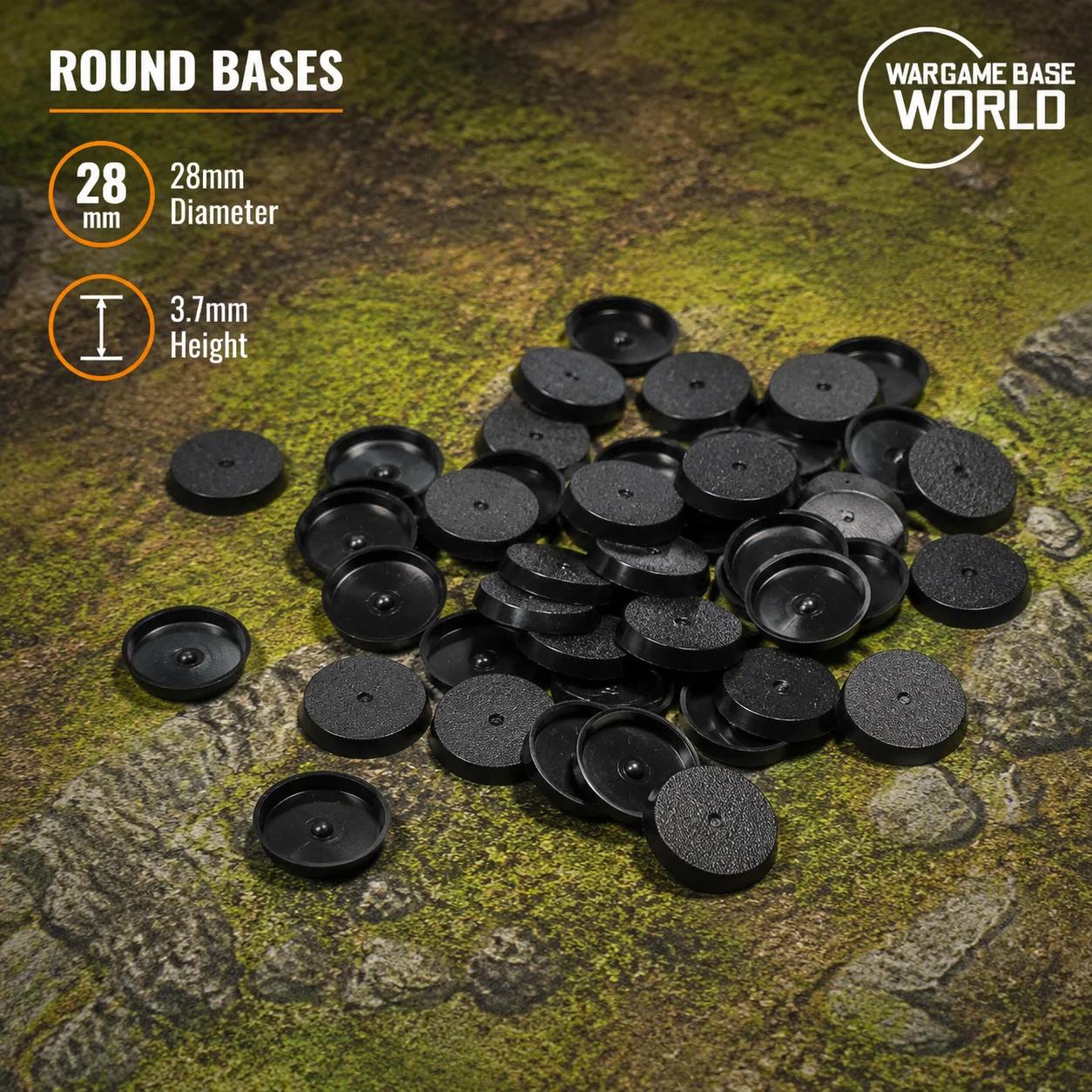 Bases rondes de 28 mm pour miniatures de jeu et jeux de table