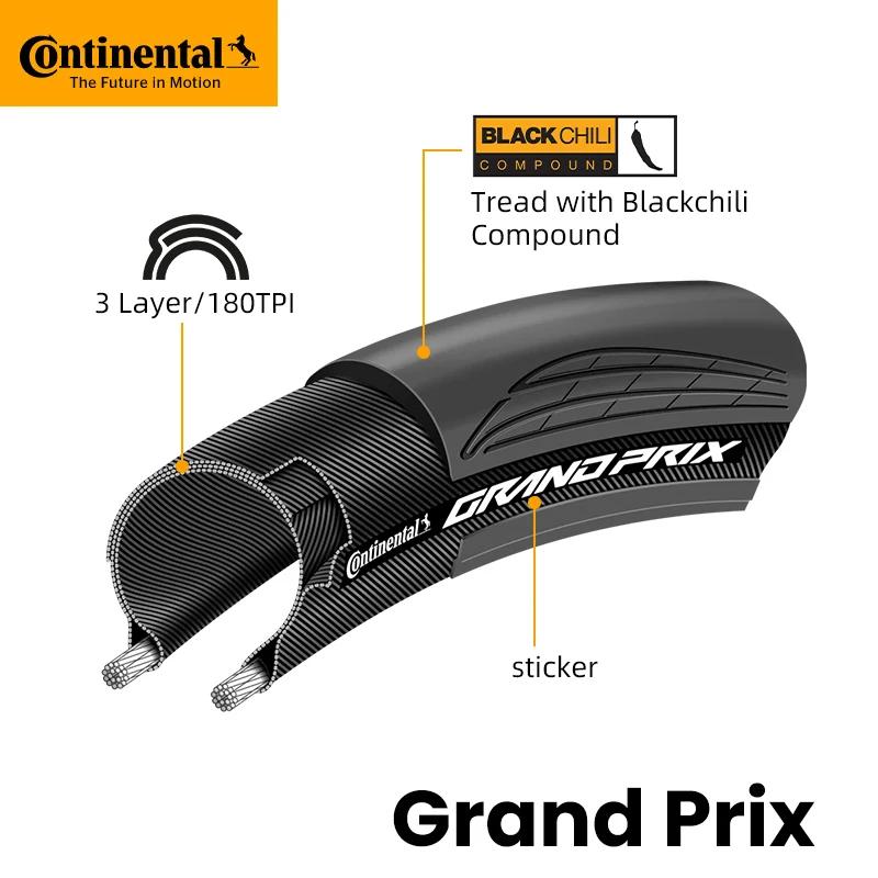 Pneu de vélo de route Continental Grand Prix 700 X 25C/28C/30C/32C pliable, type tubeless/avec chambre à air