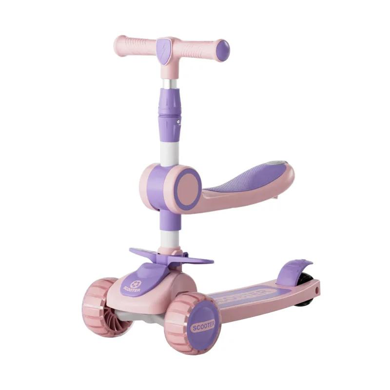 Nouvelle trottinette pour enfants de 1 à 3-6-10 ans, trottinette trois en un pour filles, garçons et bébés. Promenade en scooter