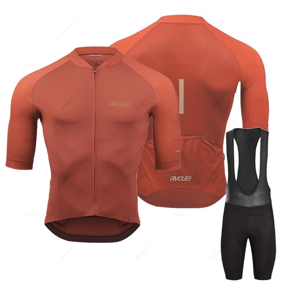 2025 Rvouei Pro Team Vêtements de vélo Hommes Nouveaux vêtements de vélo de route Vêtements de course Maillot de cyclisme respirant Ensemble Ropa Ciclismo Maillot