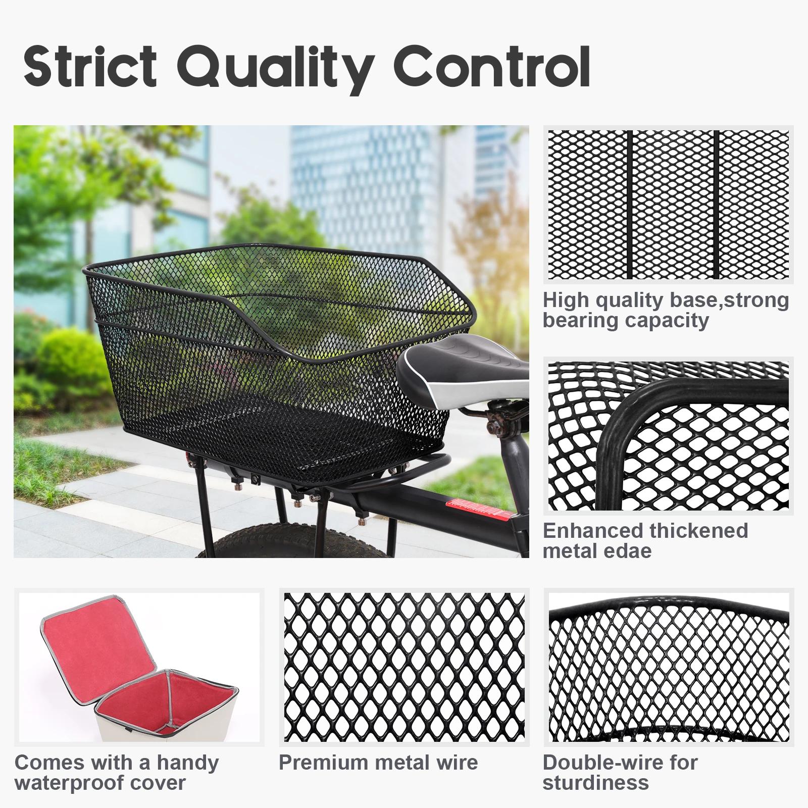 Panier de vélo panier de vélo grande capacité résistant à haute charge panier de vélo arrière en métal robuste panier de vélo en métal