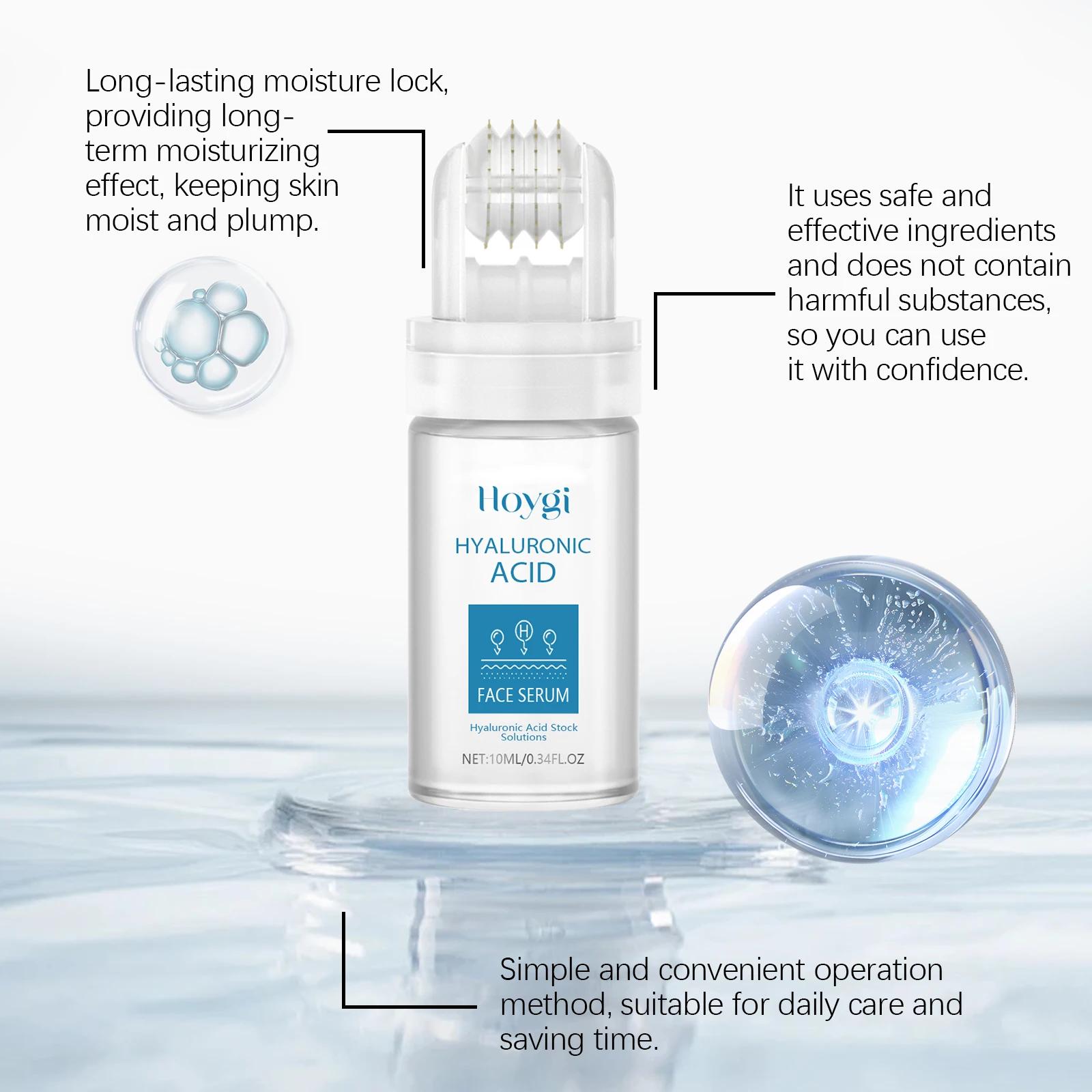 Sérum Visage à l'Acide Hyaluronique 10ML avec Applicateur à Billes – Hydratation Profonde