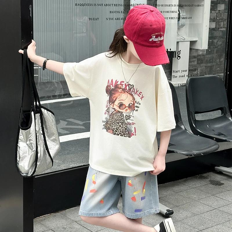 Mode enfants été survêtement pour adolescente tenue décontractée 2 pièces haut et bas vêtements ensemble