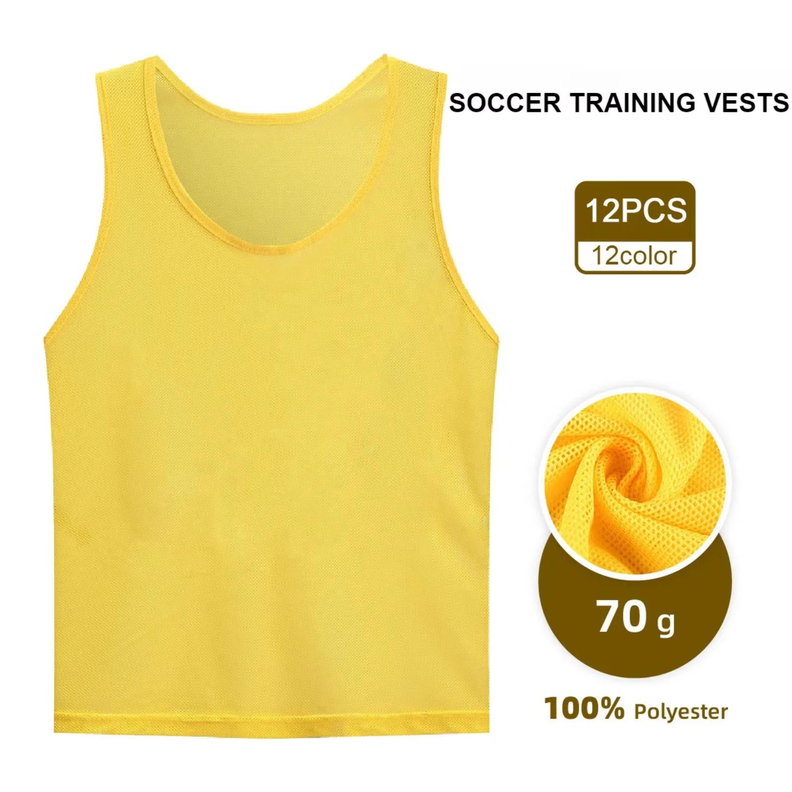 12 pièces enfants adultes Football Pinnies séchage rapide maillots