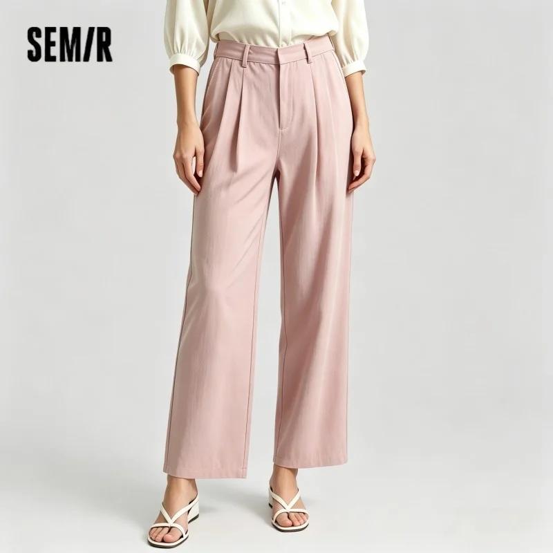 Semir taille élastique Denim pantalon femmes drapé ajustement 2025 été nouveau refroidissement jambe large