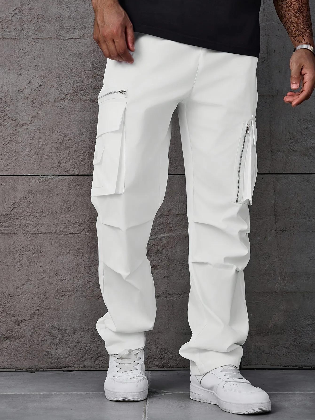 Pantalons de travail grande taille pour hommes avec poches latérales à rabat