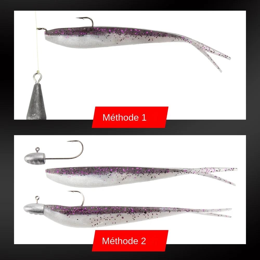Spinpoler 2 "3" 4 "Seigneurs de pêche souples Jerk Minnow Shad Drop Shot appât souple Swimbait queue fendue pour bar tru