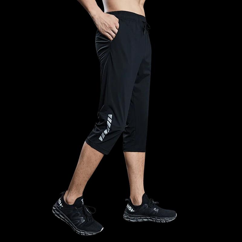 SONECHOKI été course mollet longueur pantalon hommes noir