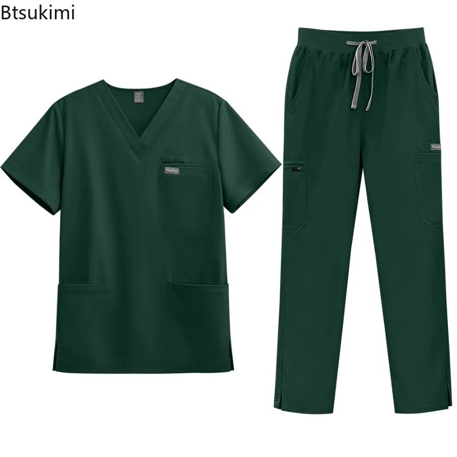 Vêtements de travail hospitaliers haut de gamme unisexes, blouses médicales chirurgicales, accessoires pour médecins et infirmières, tenues de travail pour la dentisterie, ensemble pour instituts de b