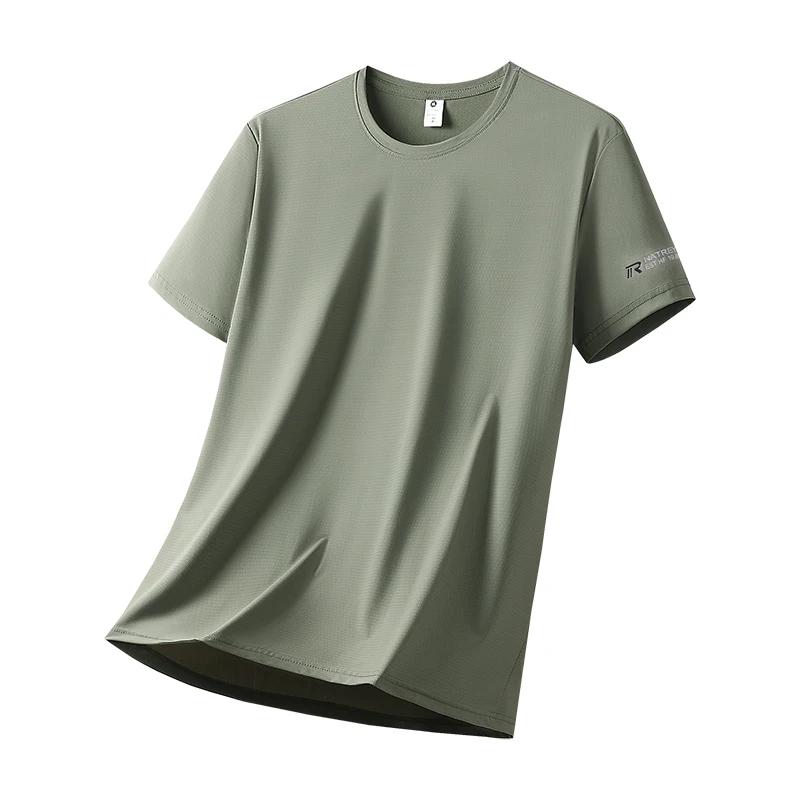 Ice inj-T-shirt de sport décontracté à haute élasticité pour hommes