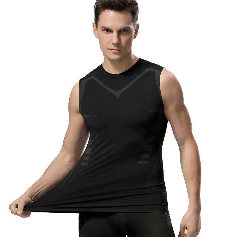 Débardeur compression sans manches pour hommes - Fitness