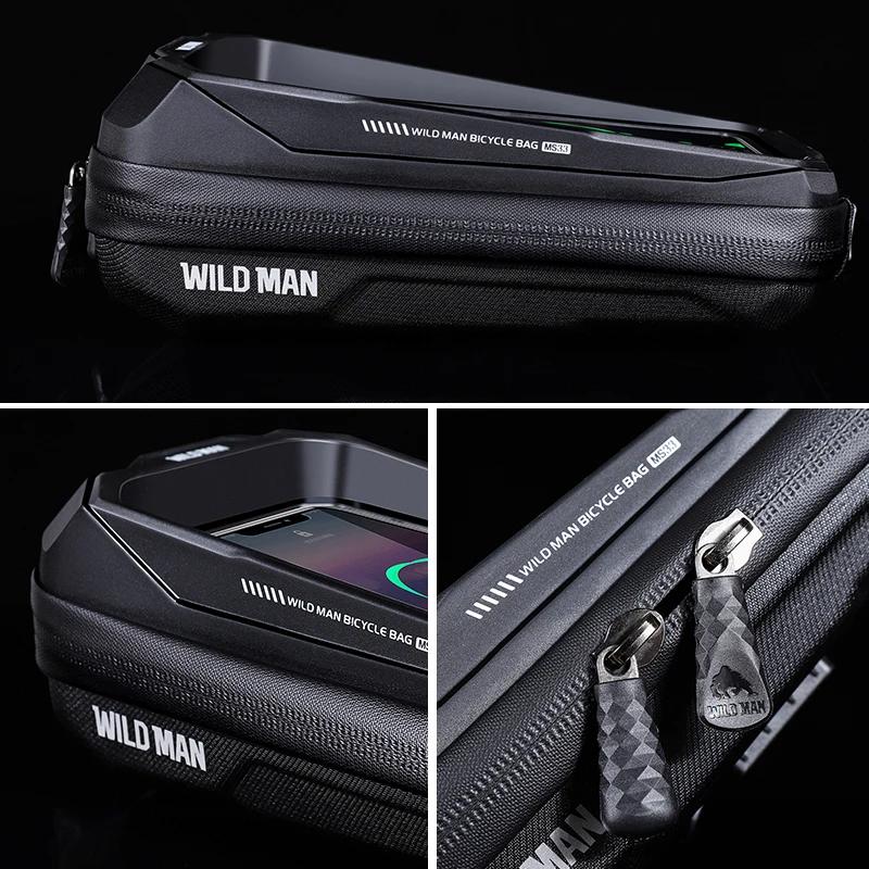 Sac de vélo WILD MAN MS33 étanche - Coque dure avec écran tactile pour cyclisme transfrontalier