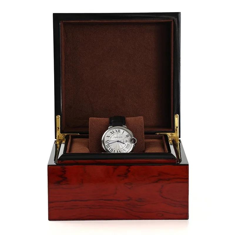 Boîte de rangement pour montre unique, étuis pour montres-bracelets pour hommes, boîtes de montres mécaniques de luxe, vitrine de montre avec oreillers amovibles