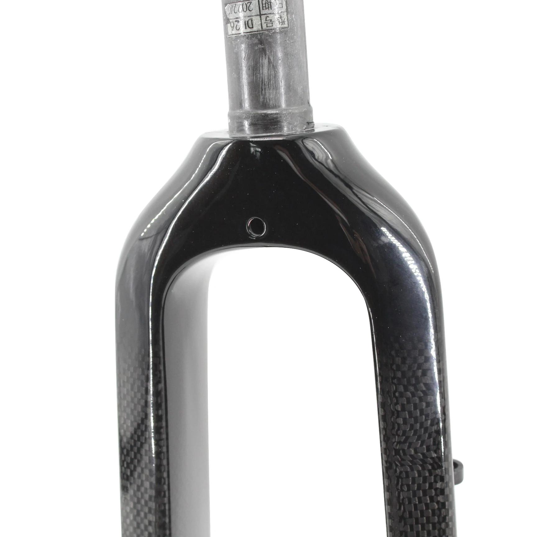Date 26/27.5/29 "pouces VTT 3K pleine Fiber de carbone vélo fourche avant frein à disque fourche en carbone dur vtt 26er-29er pièces