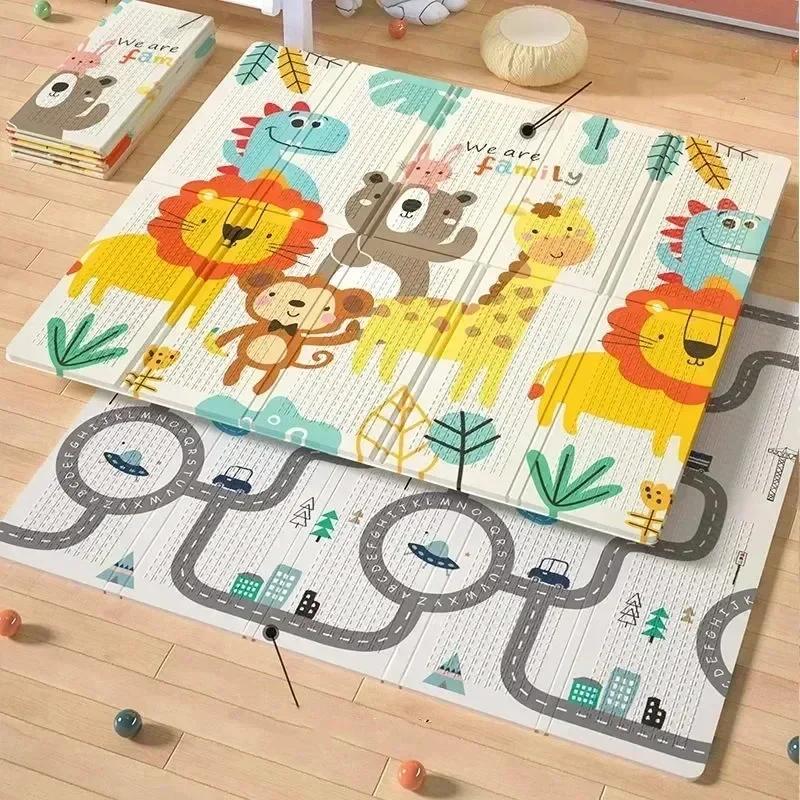 Nouveau bébé pliant ramper activité tapis enfants dessin animé imperméable