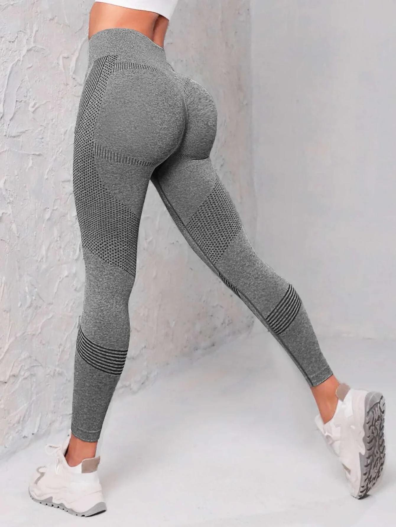 Leggings de sport sans coutures avec ceinture large confortable maintien