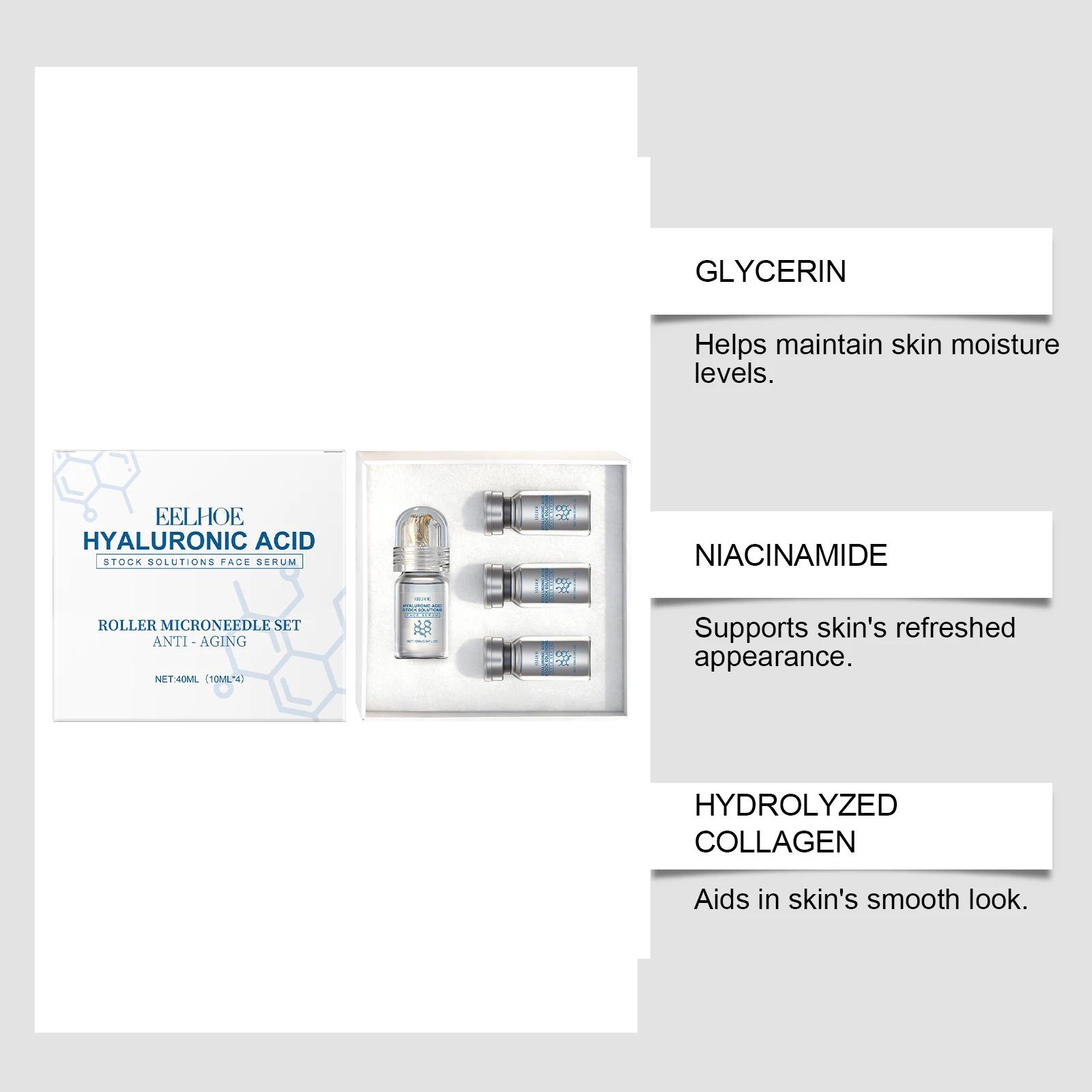Sérum Visage à l'Acide Hyaluronique avec Rouleau Microneedle – Hydratant
