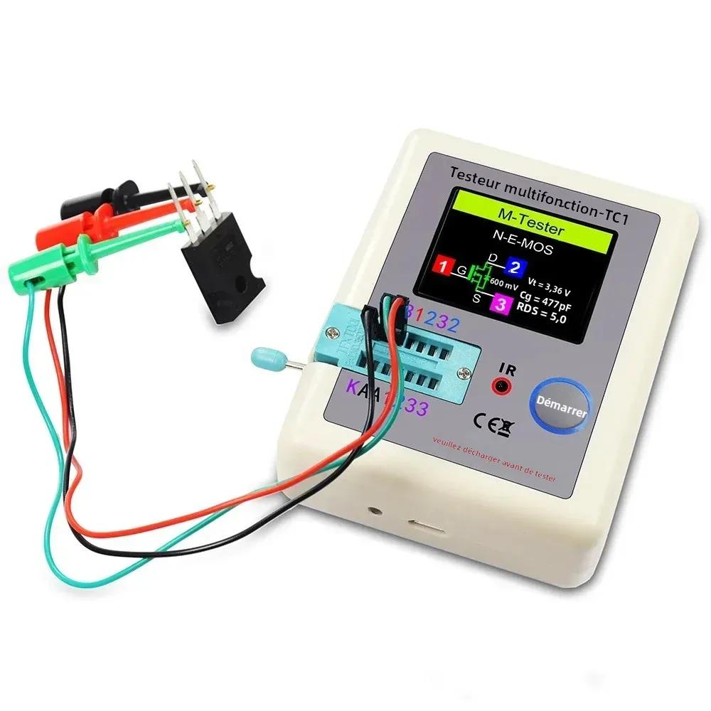 LCR TC1 1.8 "TFT LCD affichage multimètre Transistor testeur Diode Triode condensateur résistance Test mètre MOSFET NPN