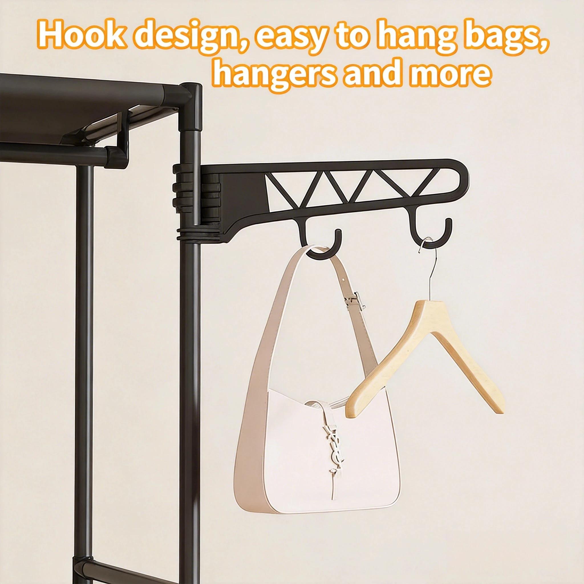 Porte-vêtements multifonctionnel, étagère de rangement simple pour manteaux, organisateur de vêtements peu encombrant, support de rangement mobile pour chambre à coucher
