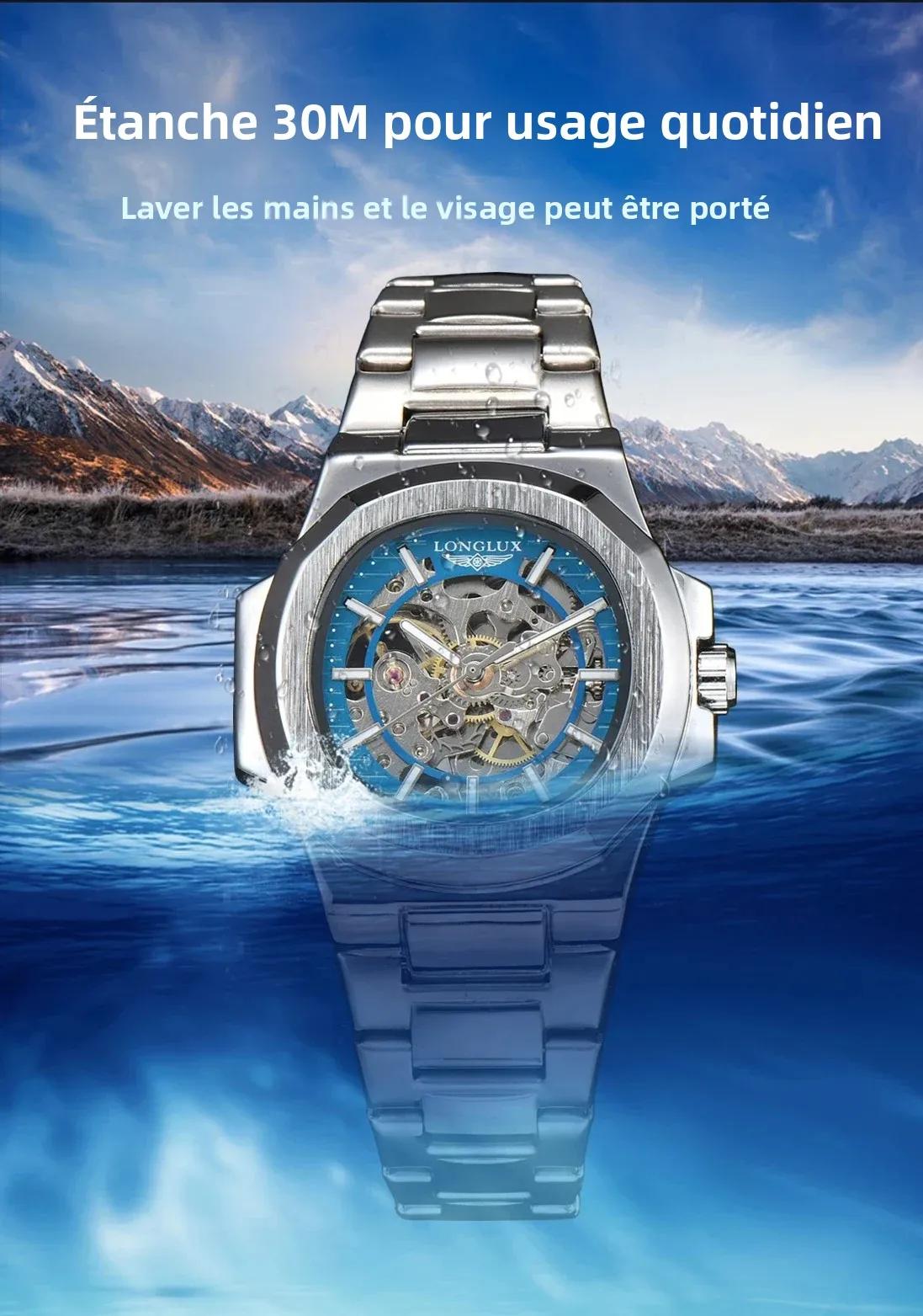 Montre automatique mécanique pour homme LONGLUX