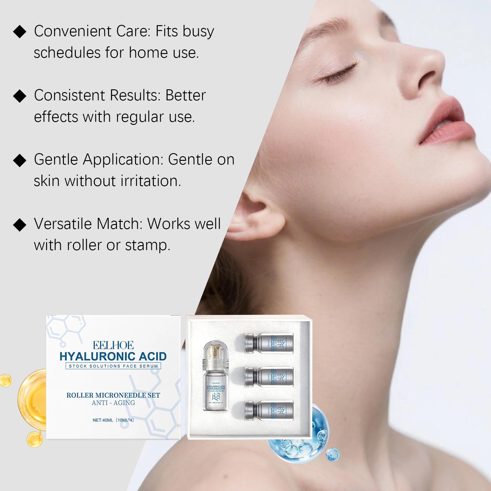 Sérum Visage à l'Acide Hyaluronique avec Rouleau Microneedle – Hydratant