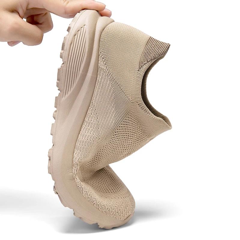 Chaussures de marche homme antidérapantes respirantes - Baskets sport été mode large pied